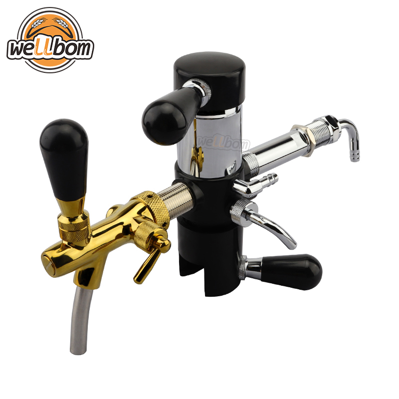 Beer Bottle Filler De-foaming Beer Tap with Chrome plated Adjustable Beer Tap Faucet for Home Brewing Kegerator Bar Accessories,New Products : wellbom.com